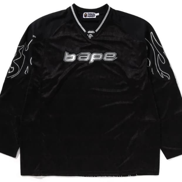 베이프 플레임 풋볼 져지