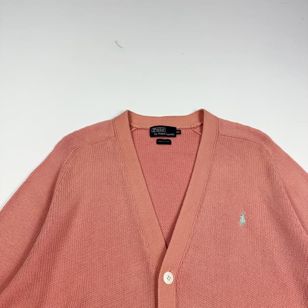 폴로 랄프로렌 포니 연핑크 니트 가디건 (L)