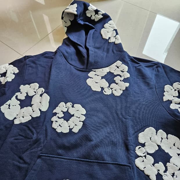 데님 티어스 네이비 후드 L 급처 