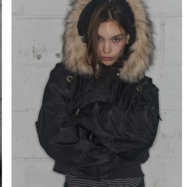 [구함] 팬시클럽 아일렛 퍼 블루종 MA-1 블랙 