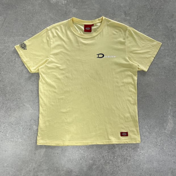 디키즈 로고 옐로우 반팔티 XL