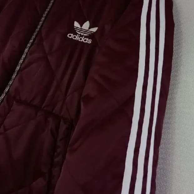 아디다스 퀄팅 마룬 버건디 트랙탑 저지 져지집업 90/S