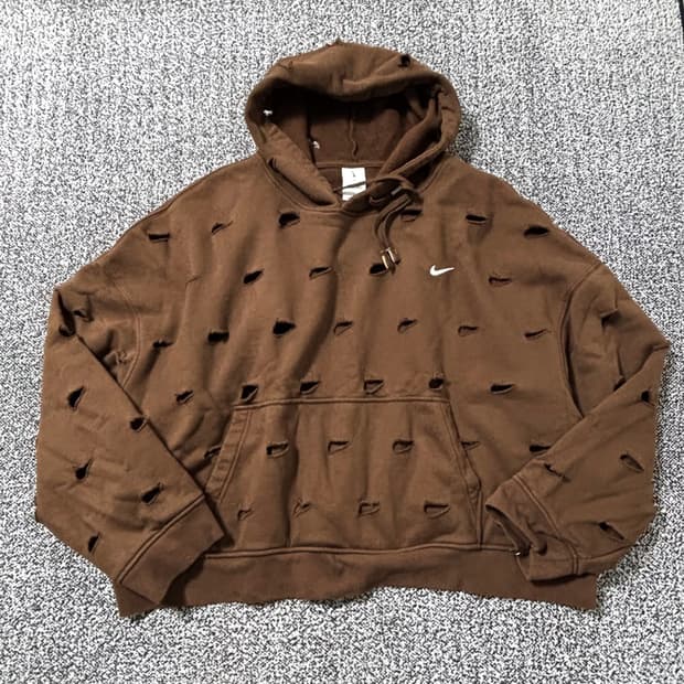 빈티지9. 자크뮈스 x 나이키 뉴진스, 코쿤 착용 데미지 후드 후디