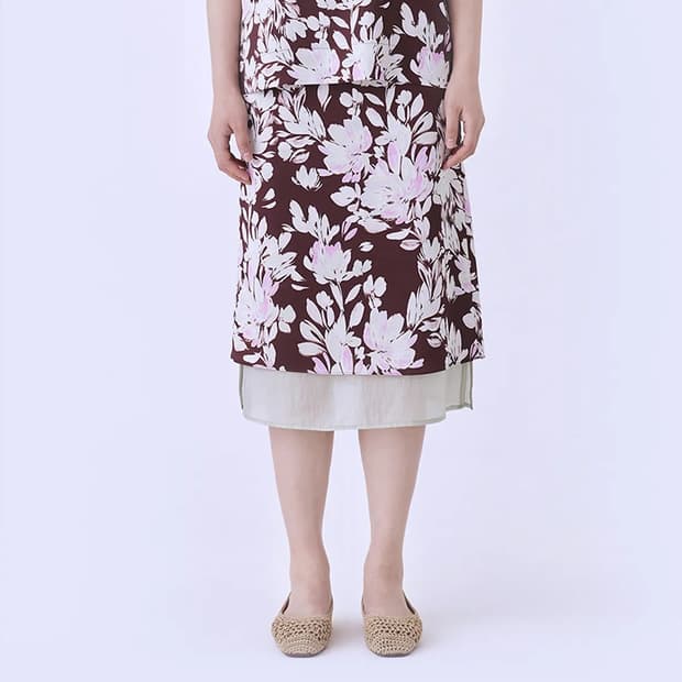 포코포스카 레이어드 스커트 sheer layered skirt