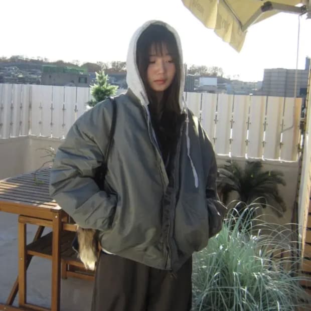 나의나인 항공점퍼 패딩 카키 남녀공용 빈티지