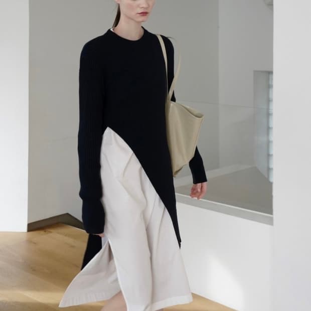 umer 유메르 디에나 니트 원피스 네이비