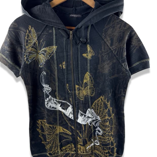 JPN 갸루 키치 반팔 후드집업2146