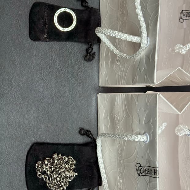 크롬하츠 페이퍼체인목걸이24인치/ 6mm포에버링9.5호