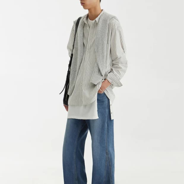 [S] 유스 structured flared denim pants