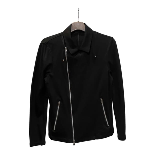 JPN VINTAGE 라이더 자켓 사선 집업 투포켓 디테일 블랙