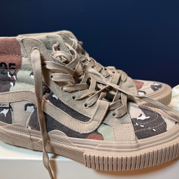 반스 OAMC X WTAPS 카모 하이탑 스니커즈 1회착