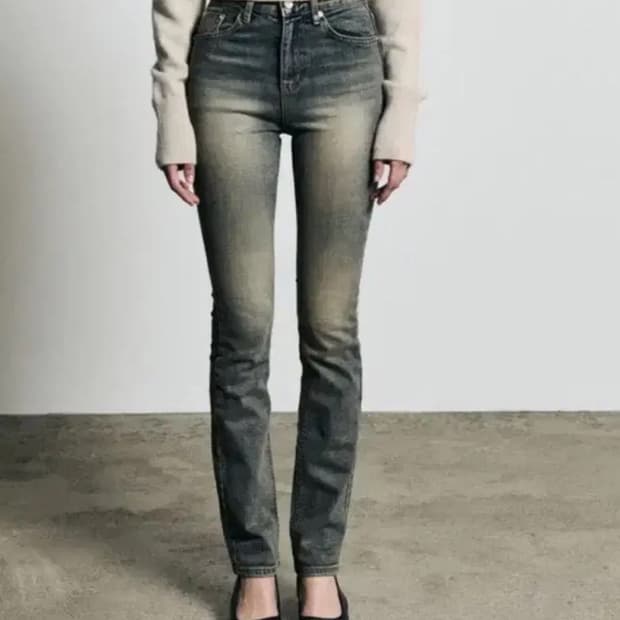 보헤미안서울 스트레이트진 블루 L 새상품 