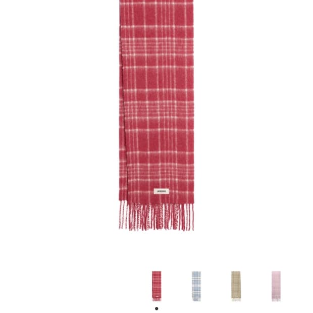 자크뮈스 레샤페까로 르 슈슈 자카드 머플러 다크레드