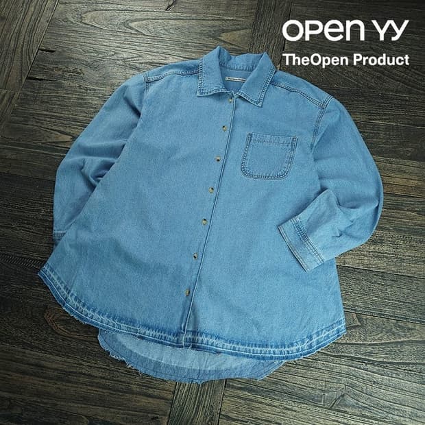 [더오픈프로덕트 오픈YY] 오버사이즈 데님 셔츠 M20605