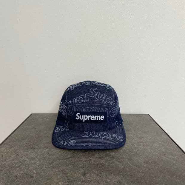 슈프림 레이저드 데님 캠프캡