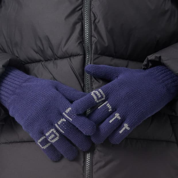 새상품)칼하트WIP 스크립트 로고 장갑 네이비