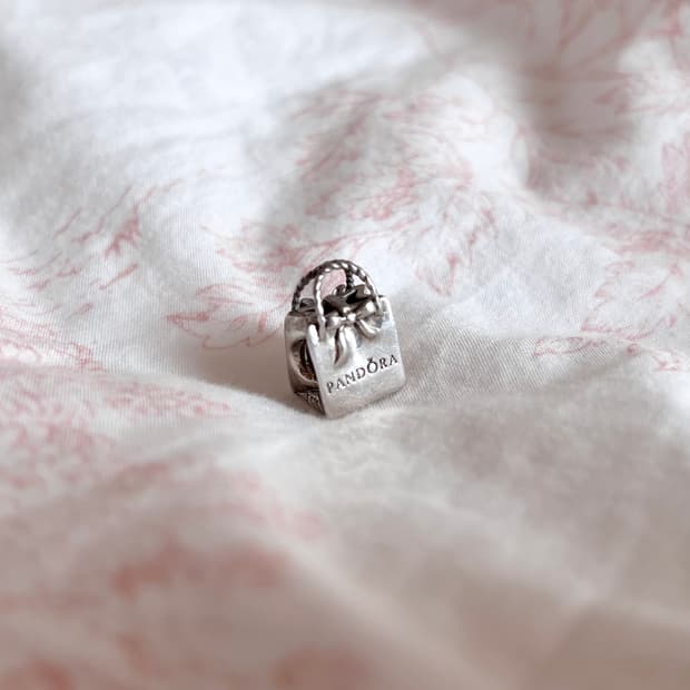 판도라 쇼핑백 참 실버 925 단종참 빈티지 팔찌