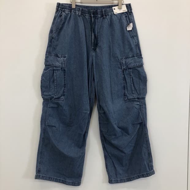 GU (새상품) JPN 지유 와이드 밴딩 카고데님진 36 인치 