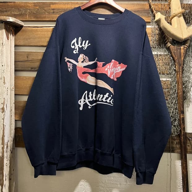 [XL]USA 빈티지 Fly Atlantic 네이비 스웻셔츠