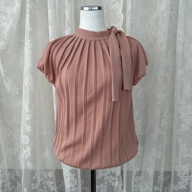 95) 막스마라 MAX MARA 핀턱 하프 니트 핑크