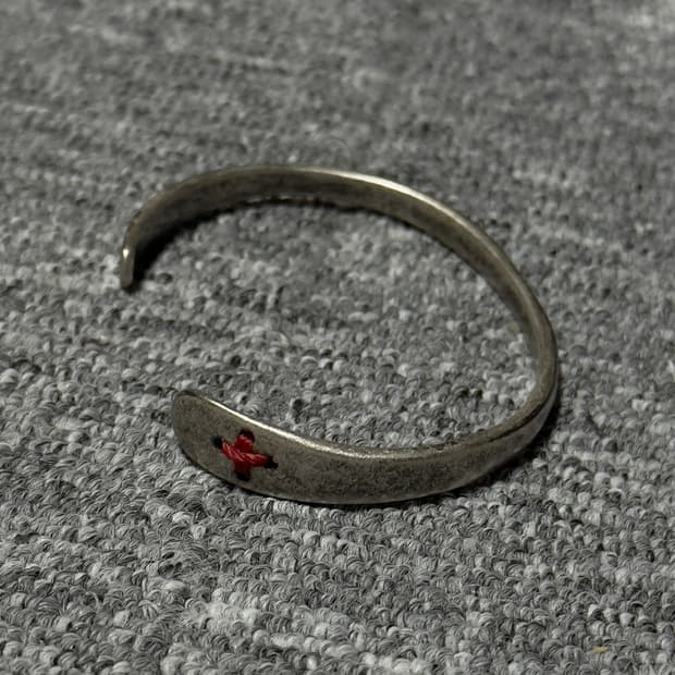 M.A+ Stitched Silver Bracelet