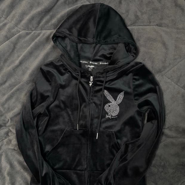 Playboy 플레이보이 벨벳 후드집업