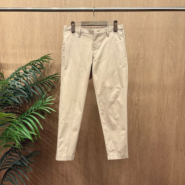 폴스미스 베이직 코튼 팬츠 미니멀 테이퍼드 실루엣 히든 포켓 디테일 핑크