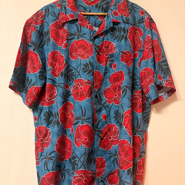 플로랄 오픈카라셔츠