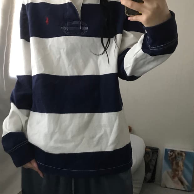 폴로 스트라이프 럭비티셔츠
