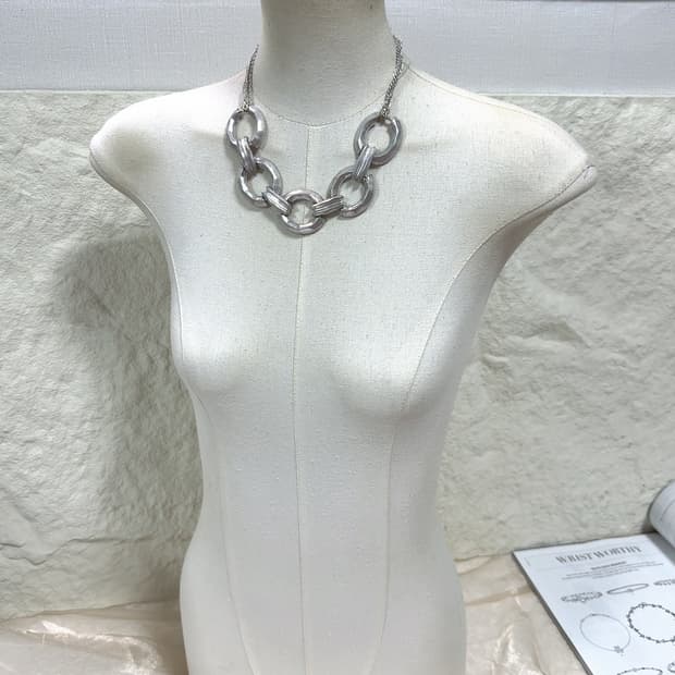 빈티지 메탈 링 레이어드 목걸이