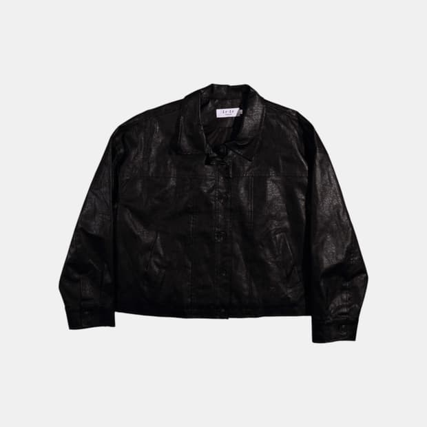 페이크레더 크롭자켓 B386