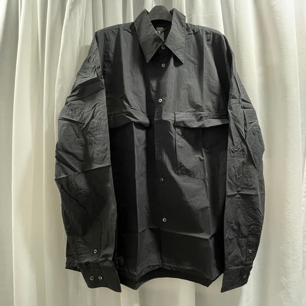 언어펙티드/ 드로스트링 오버사이즈 셔츠 블랙/ L