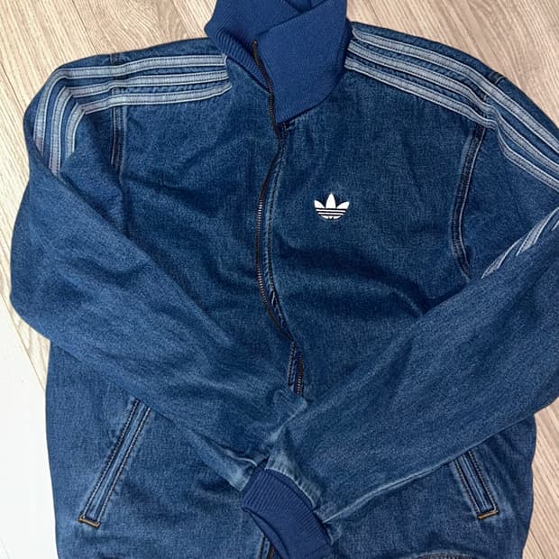 아디다스 데님 자켓 데님 트랙탑