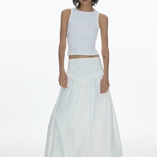 밀로우먼 벌룬 셔링 맥시 스커트