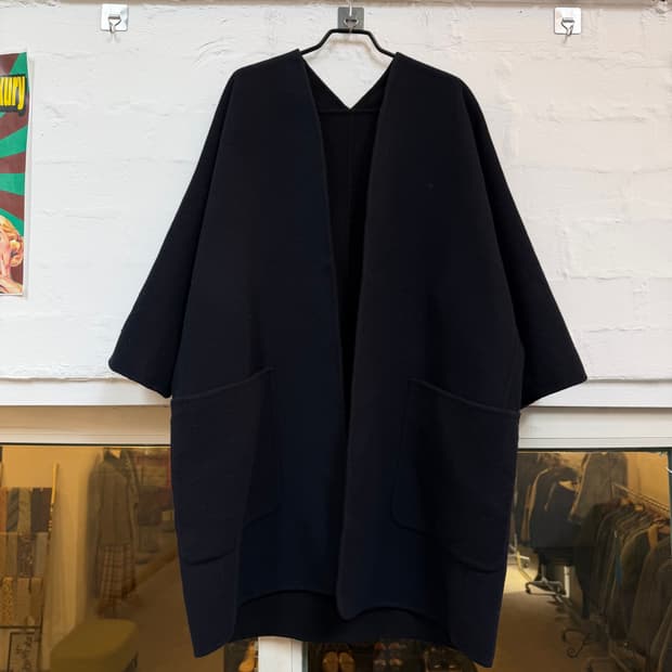 Vince 빈스 네이비 리버서블 울 코트 S