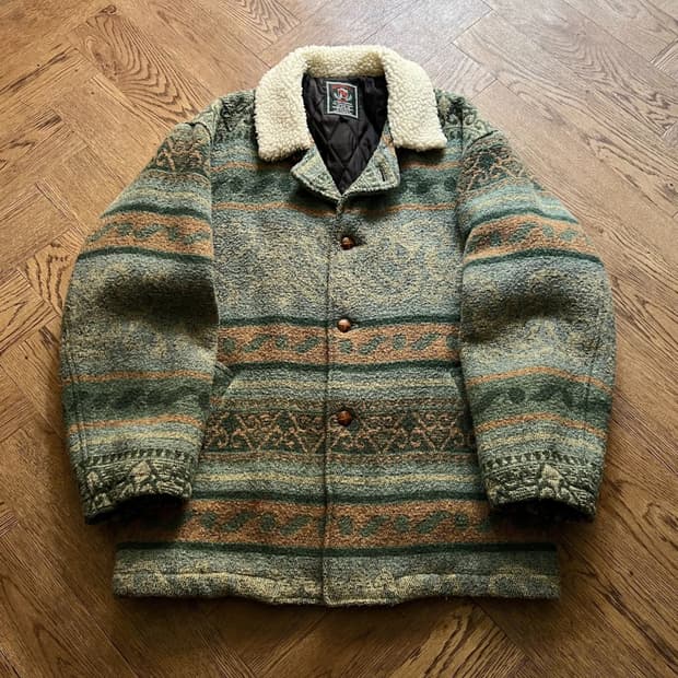 [L]90's 빈티지 나바호 패턴 퀄팅 코트