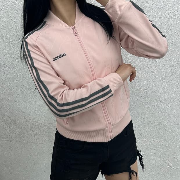 아디다스 플라워 그레이라인 연핑크 트랙탑 90