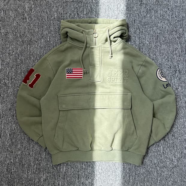 jeep 카키 패치로고 아노락