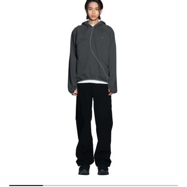 산산기어 테이프드 후디 TAPED HOODIE 차콜 23ss