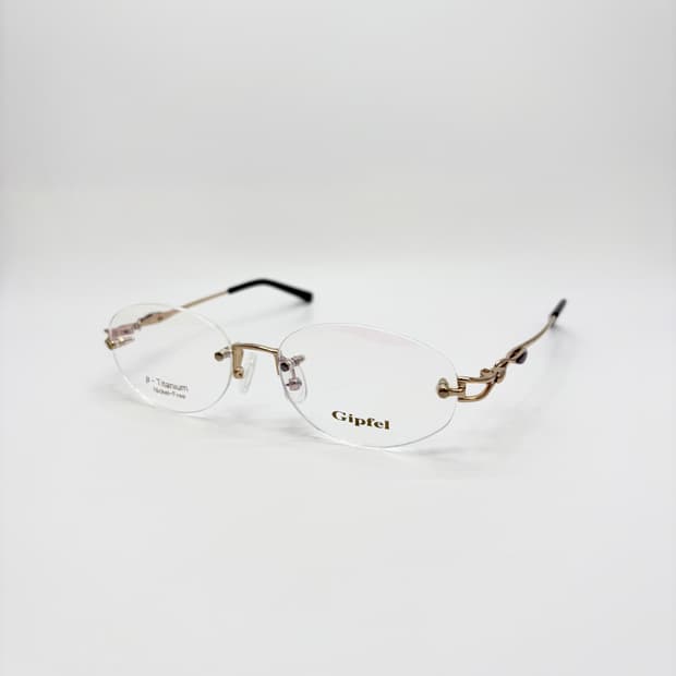 Gipfel 티타늄 골드 오벌 빈티지 무테