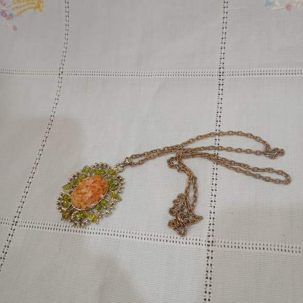 빈티지 천연 핑크산호 목걸이