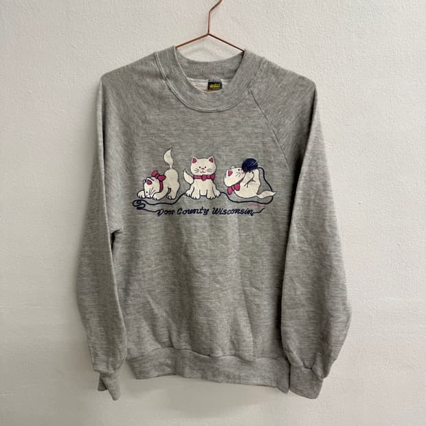 USA 70S 저지스 by 러셀 캣프린팅 그레이 맨투맨 M