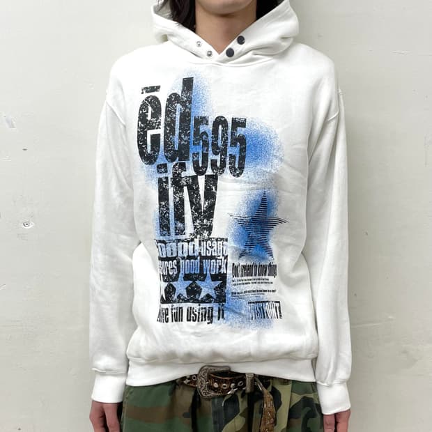 Retro Star White Hoodie