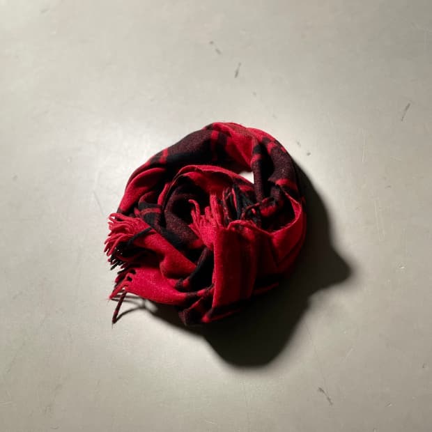 빈티지 Red Check Soft Muffler