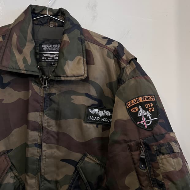 US AIRFORCE 90s 밀리터리 우드랜드 플라이트 자켓