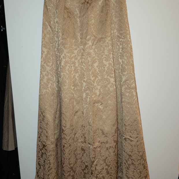 자카드 에스닉 실크 자수 스커트