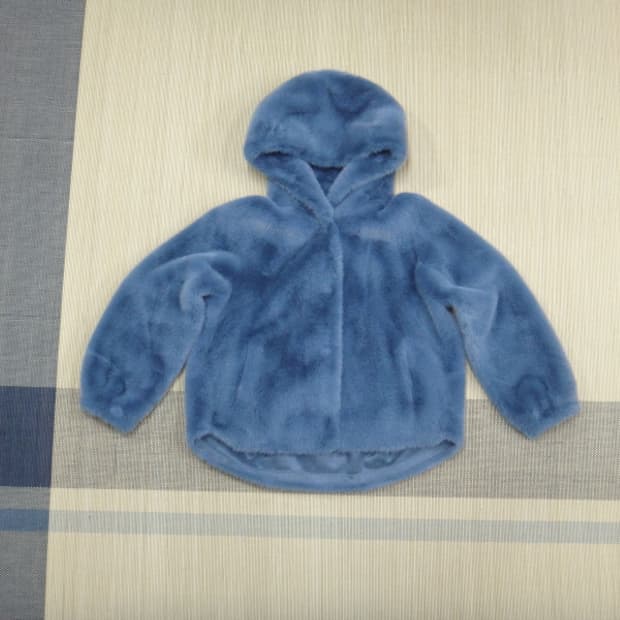 (S/55) LBL 여성 페이크 밍크 퍼 후드 자켓