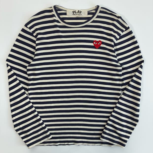 COMME des GARCONS  꼼데가르송 하트와펜 스트라이프 티셔츠 
