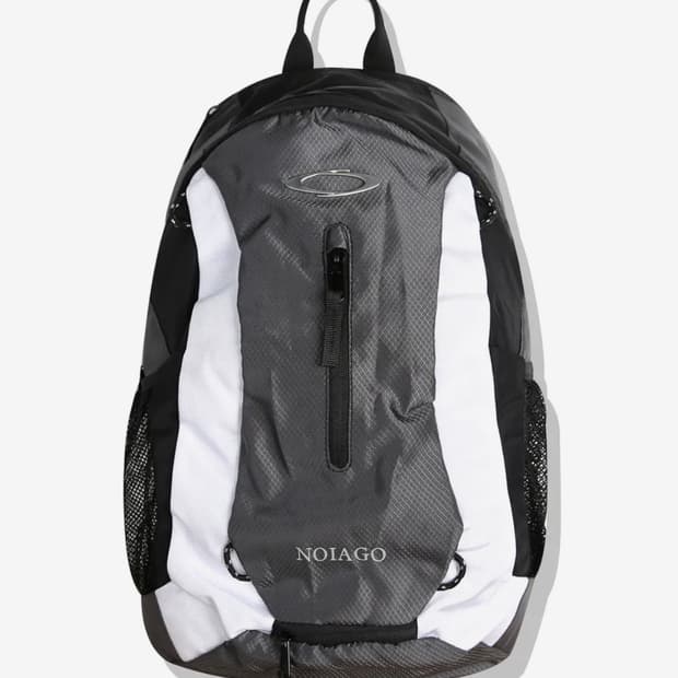 노이아고 NOI1089 멀티 로고 백팩 그레이