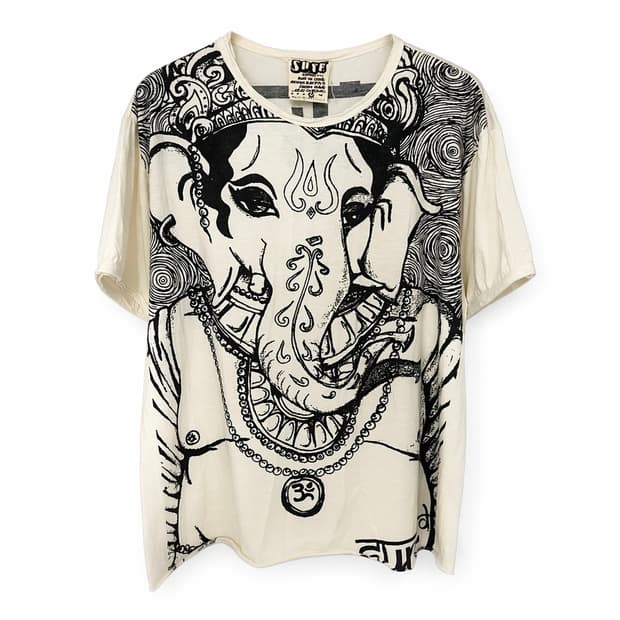 가네샤 빈티지 에스닉 반팔티